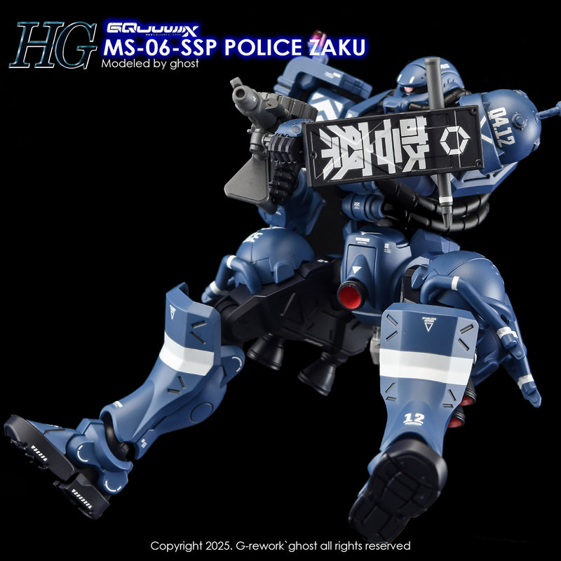 G-Rework Decal - HG Mobile Suit Gundam GQuuuuuuX MS-06-SSP Police Zaku Use