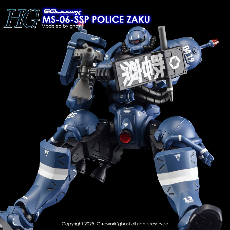 G-Rework Decal - HG Mobile Suit Gundam GQuuuuuuX MS-06-SSP Police Zaku Use