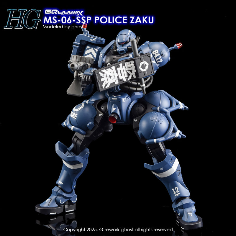 G-Rework Decal - HG Mobile Suit Gundam GQuuuuuuX MS-06-SSP Police Zaku Use