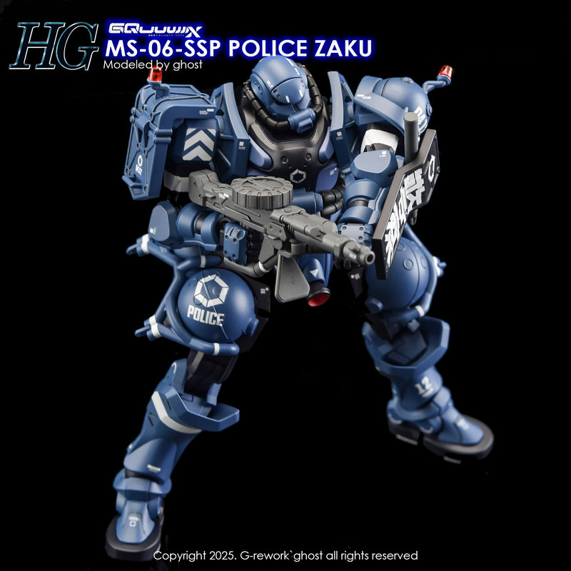 G-Rework Decal - HG Mobile Suit Gundam GQuuuuuuX MS-06-SSP Police Zaku Use