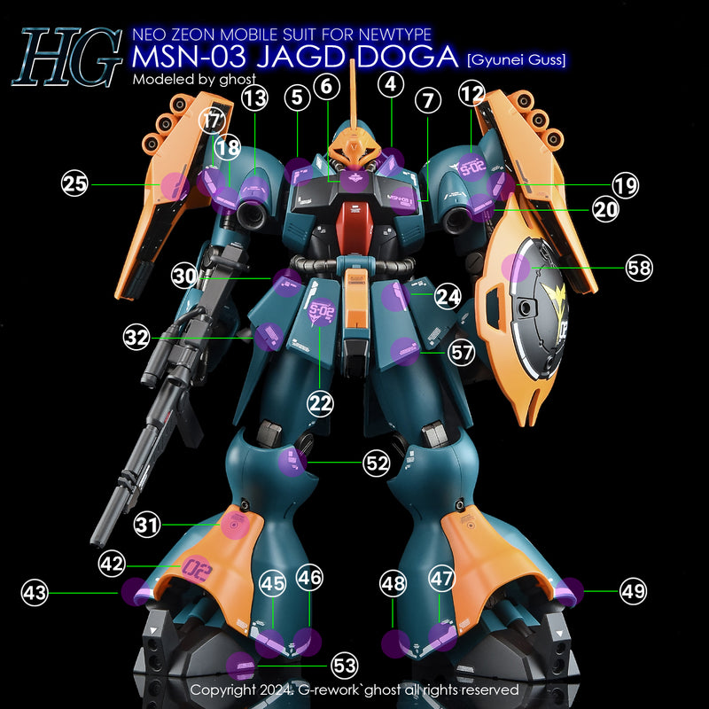 G-Rework Decal - HGUC MSN-03 Jagd Doga (Gyunei Custom) Use
