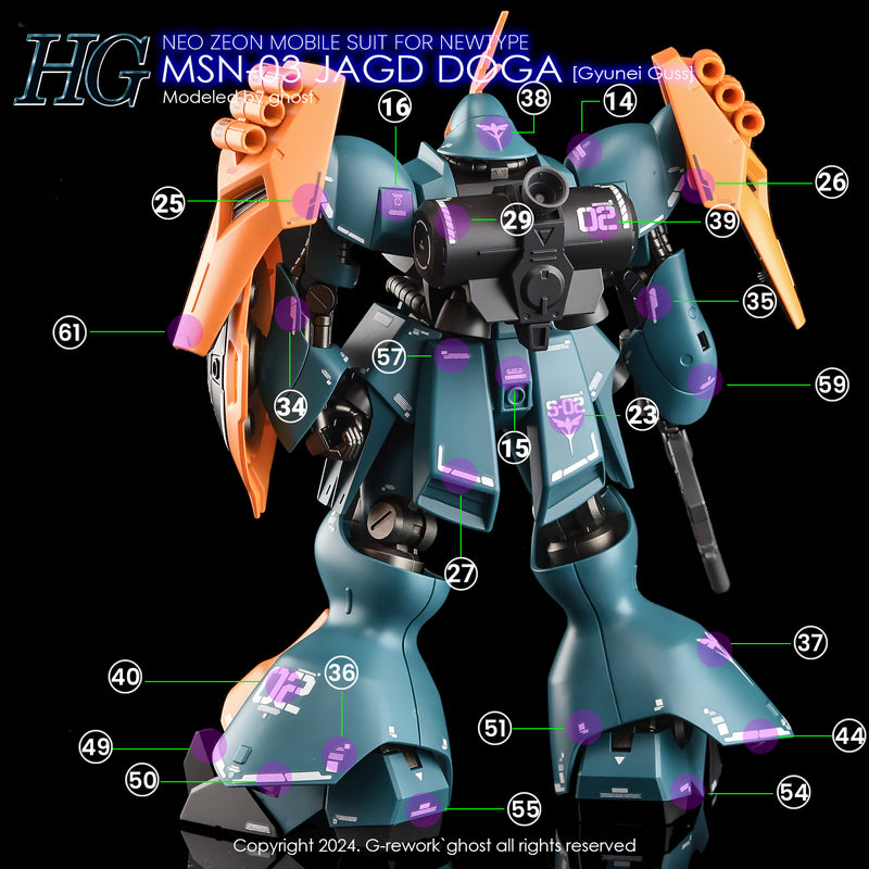 G-Rework Decal - HGUC MSN-03 Jagd Doga (Gyunei Custom) Use