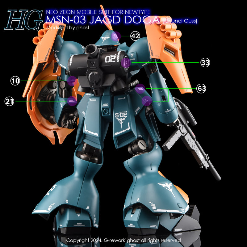 G-Rework Decal - HGUC MSN-03 Jagd Doga (Gyunei Custom) Use