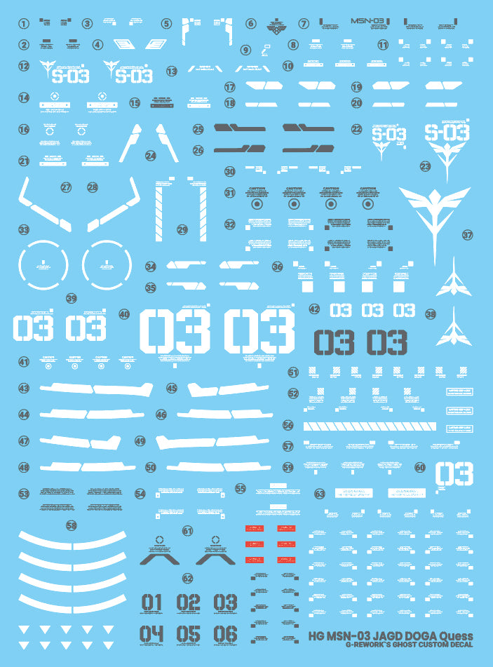 G-Rework Decal - HGUC MSN-03 Jagd Doga (Quess Custom) Use