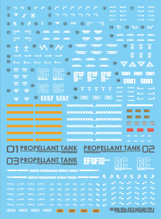 G-Rework Decal - HGUC RGM-96Xs Jesta [Shezarr Type Team A] Use