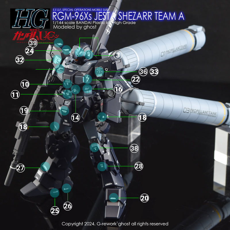 G-Rework Decal - HGUC RGM-96Xs Jesta [Shezarr Type Team A] Use