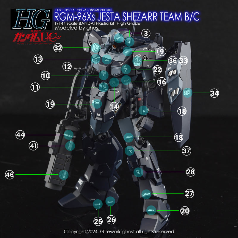 G-Rework Decal - HGUC RGM-96Xs Jesta [Shezarr Type Team B&C] Use