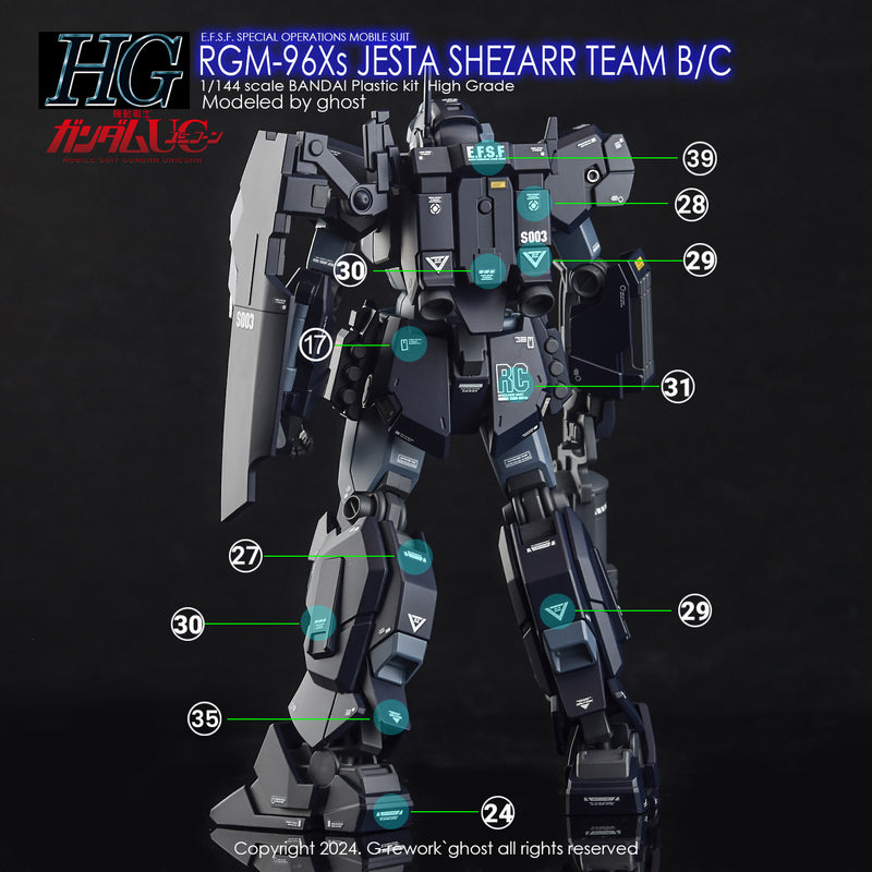 G-Rework Decal - HGUC RGM-96Xs Jesta [Shezarr Type Team B&C] Use