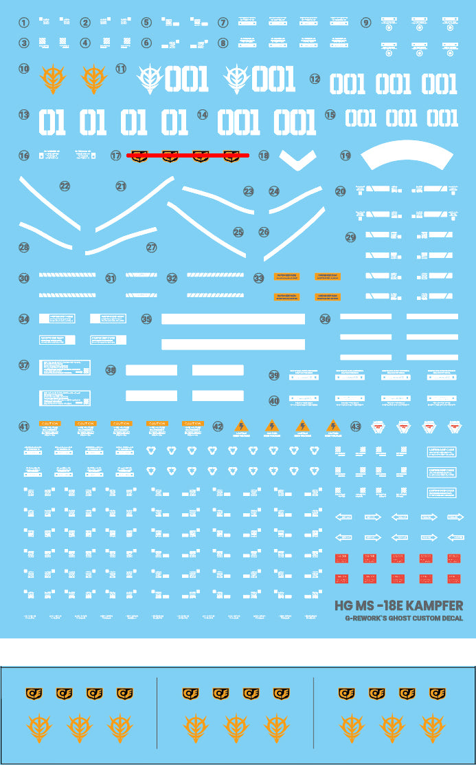 G-Rework Decal - HGUC MS-18E Kampfer Use