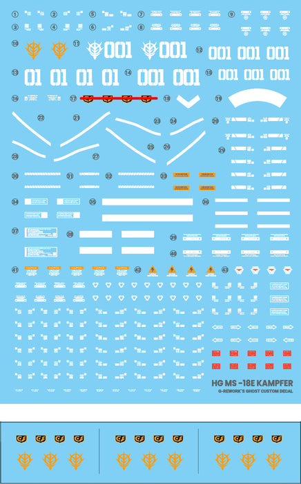 G-Rework Decal - HGUC MS-18E Kampfer Use