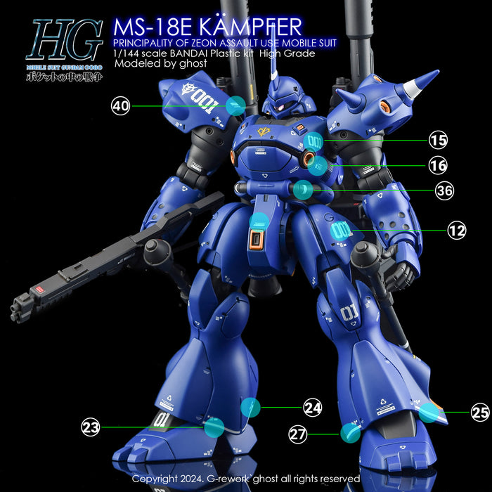 G-Rework Decal - HGUC MS-18E Kampfer Use