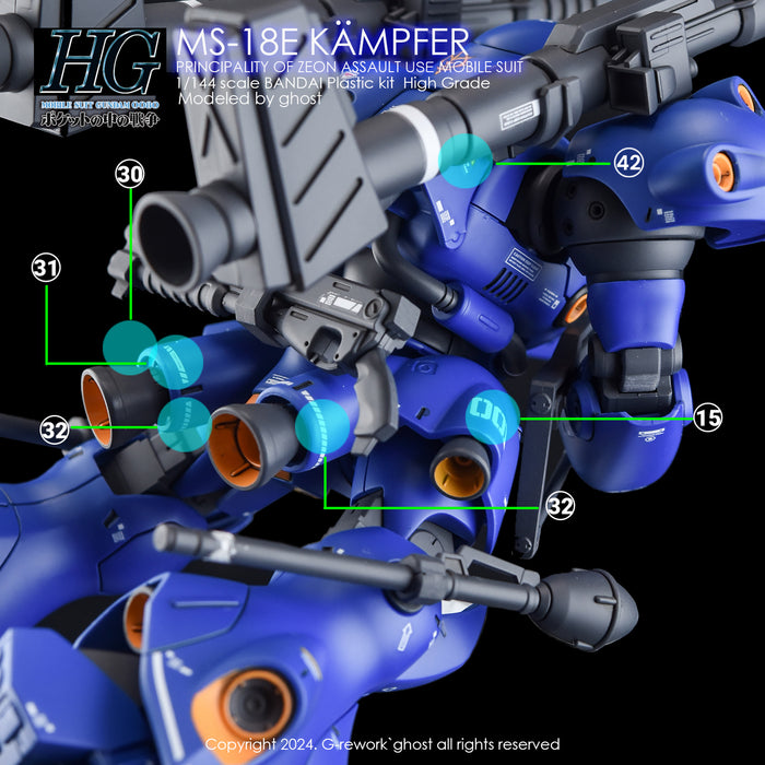 G-Rework Decal - HGUC MS-18E Kampfer Use