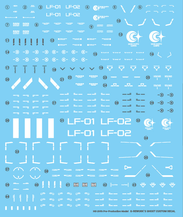 G-Rework Decal - HG Witch from Mercury Gundam Lfrith Pre-Production Model Use