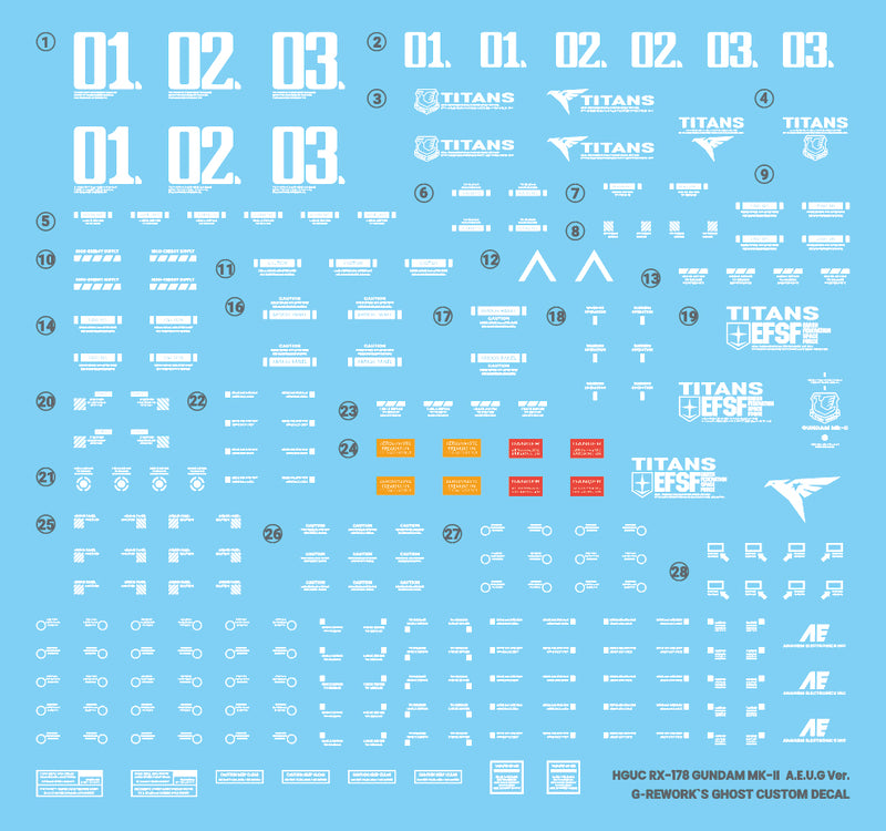G-Rework Decal - HGUC RX-178 Gundam Mk-II Titans Revive Use
