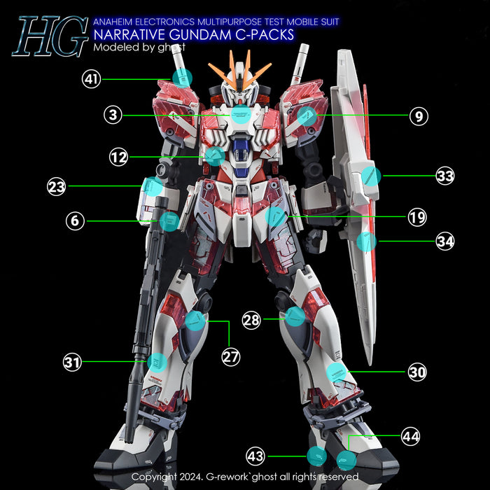 G-Rework Decal - HGUC RX-9/C Narrative Gundam C-Pack Use