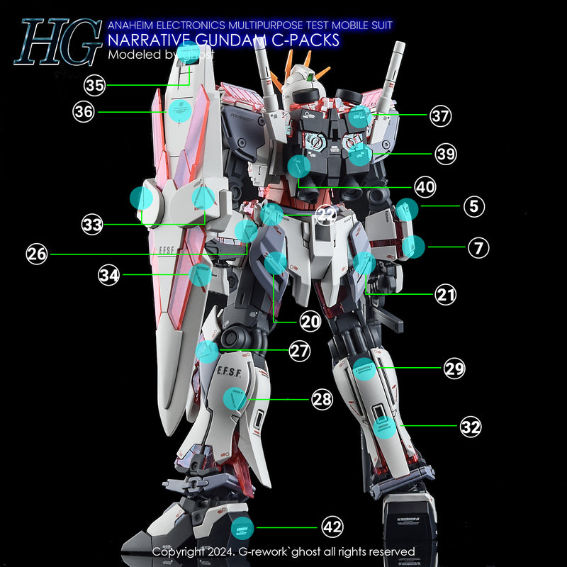 G-Rework Decal - HGUC RX-9/C Narrative Gundam C-Pack Use