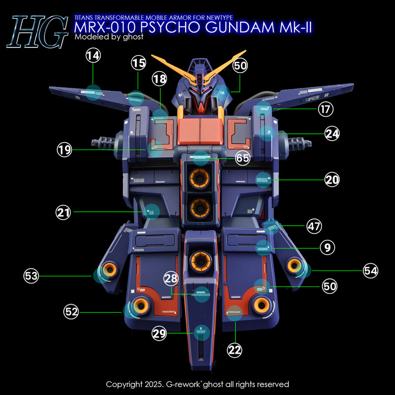 G-Rework Decal - HGUC 1/144 MRX-010 Psycho Gundam Mk-II Use