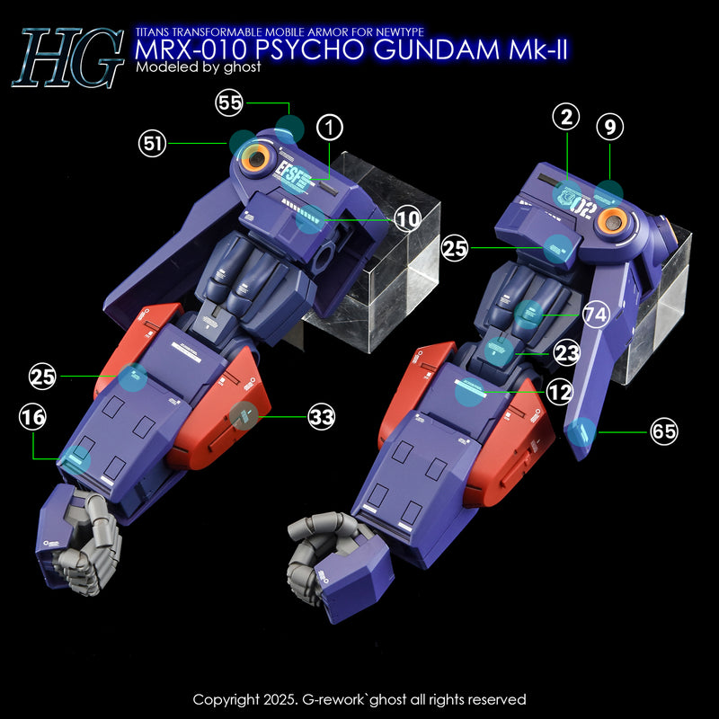 G-Rework Decal - HGUC 1/144 MRX-010 Psycho Gundam Mk-II Use