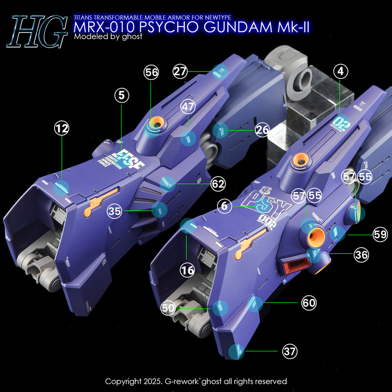 G-Rework Decal - HGUC 1/144 MRX-010 Psycho Gundam Mk-II Use