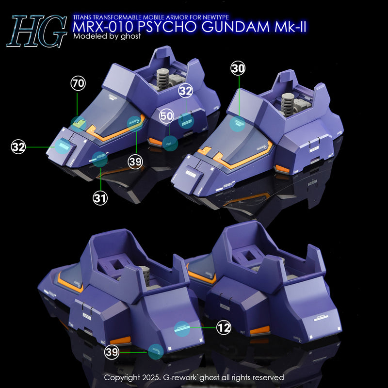 G-Rework Decal - HGUC 1/144 MRX-010 Psycho Gundam Mk-II Use