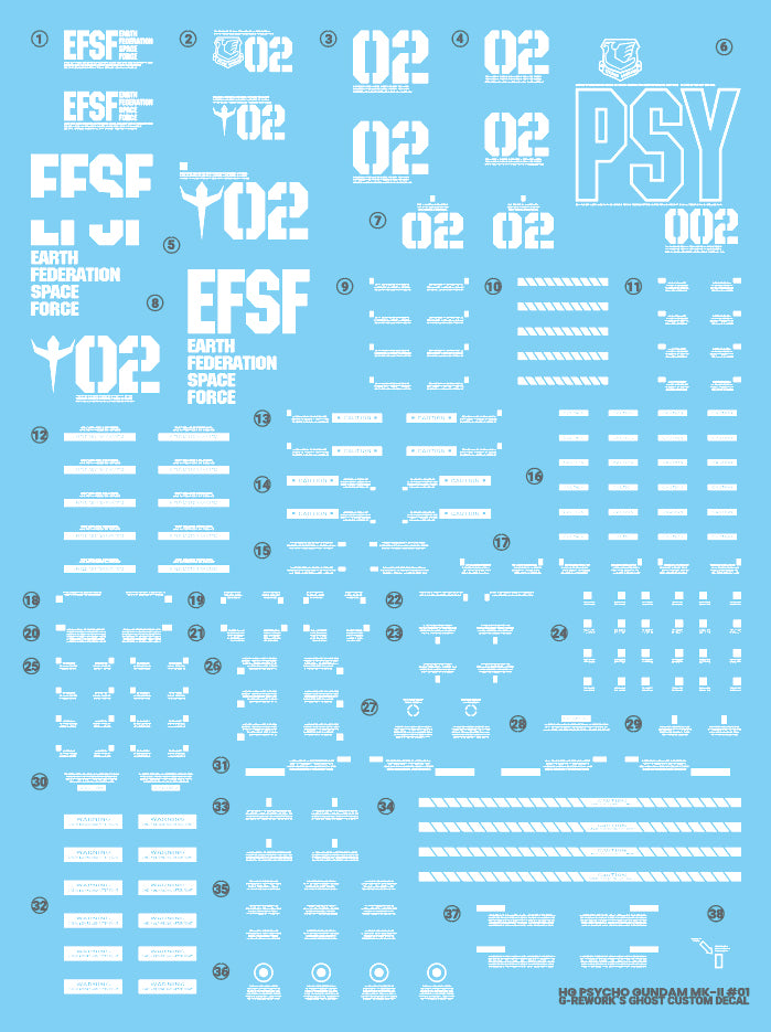 G-Rework Decal - HGUC 1/144 MRX-010 Psycho Gundam Mk-II Use