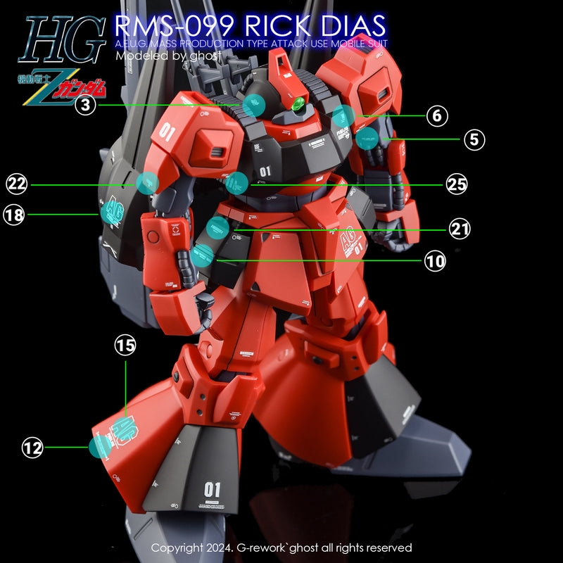 G-Rework Decal - HGUC RMS-099 Rick Dias Use