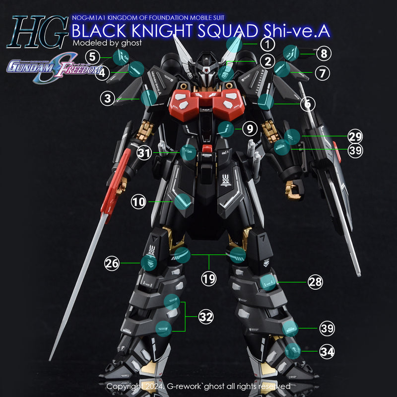G-Rework Decal - HGCE NOG-M1A1 Black Knight Squad Shi-ve.A Use