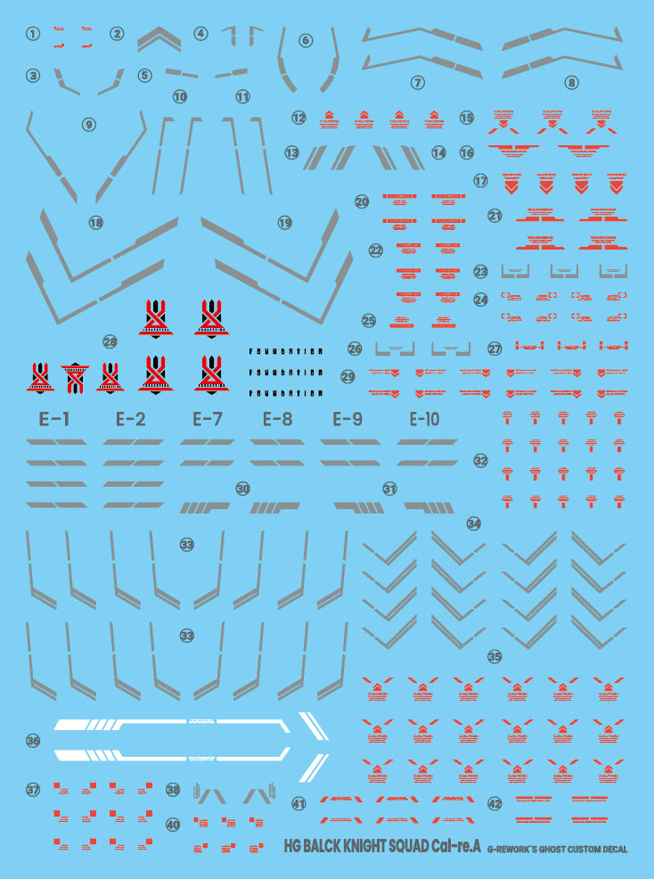 G-Rework Decal - HGCE 1/144 NOG-M2D1/E Black Knight Squad Cal-re.A Use