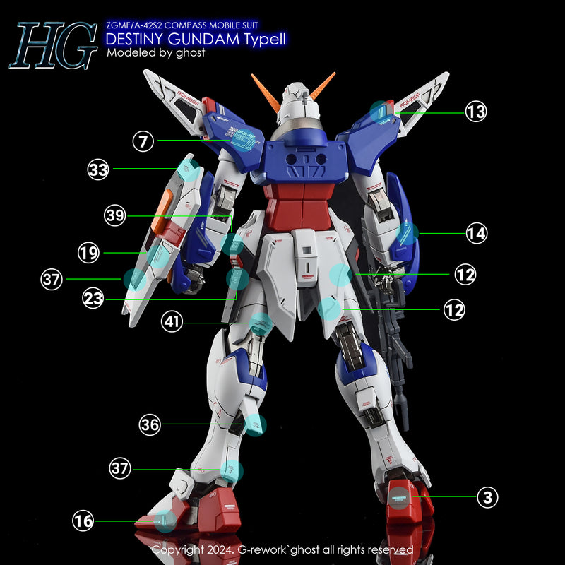 G-Rework Decal - HGCE ZGMF/A-42S2 Destiny Gundam Type II Use