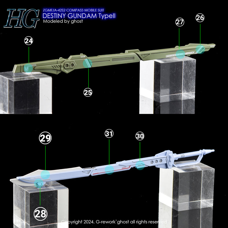 G-Rework Decal - HGCE ZGMF/A-42S2 Destiny Gundam Type II Use