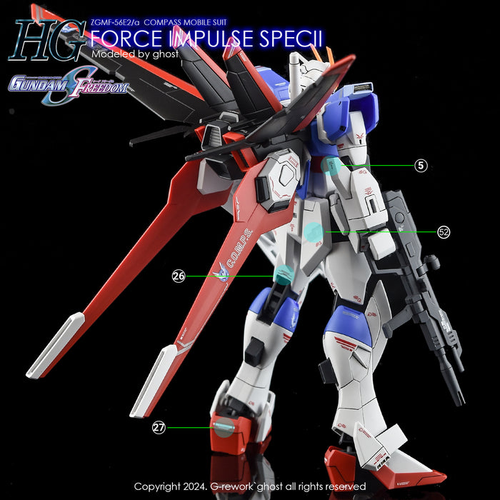 G-Rework Decal - HGCE ZGMF-56E2/α Force Impulse Gundam Spec II Use