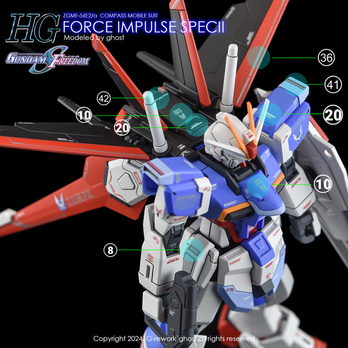 G-Rework Decal - HGCE ZGMF-56E2/α Force Impulse Gundam Spec II Use