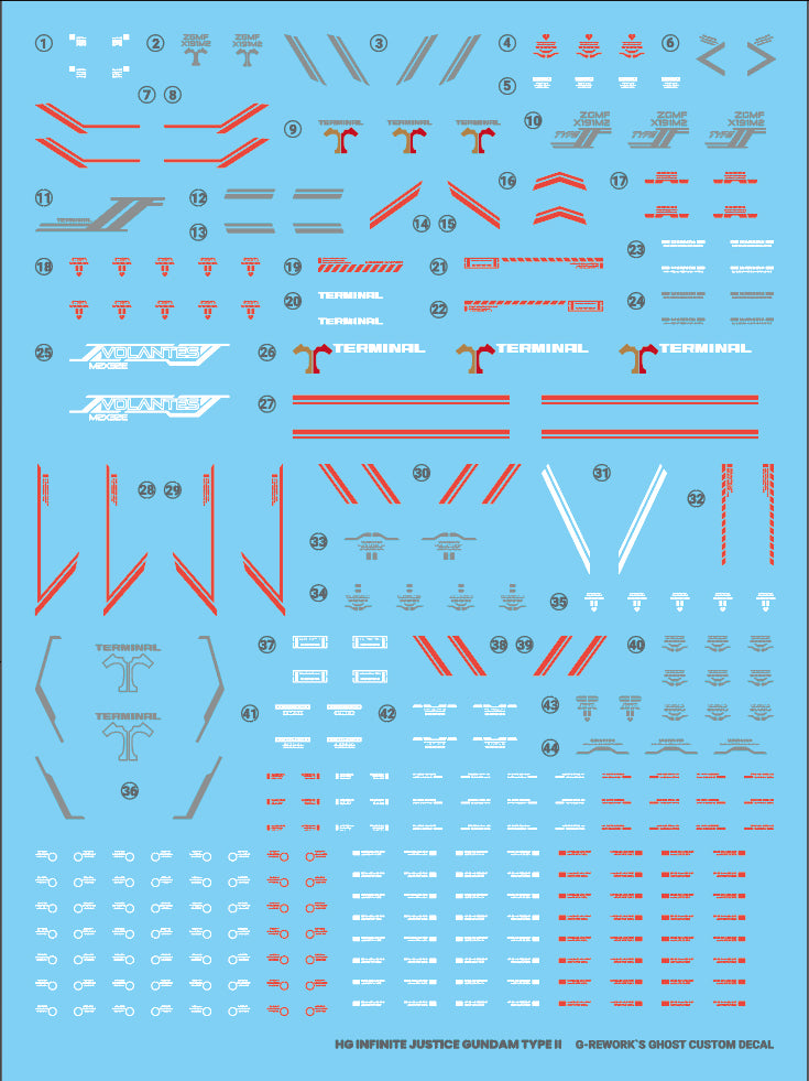 G-Rework Decal - HGCE ZGMF-X191M2 Infinite Justice Gundam Type II Use