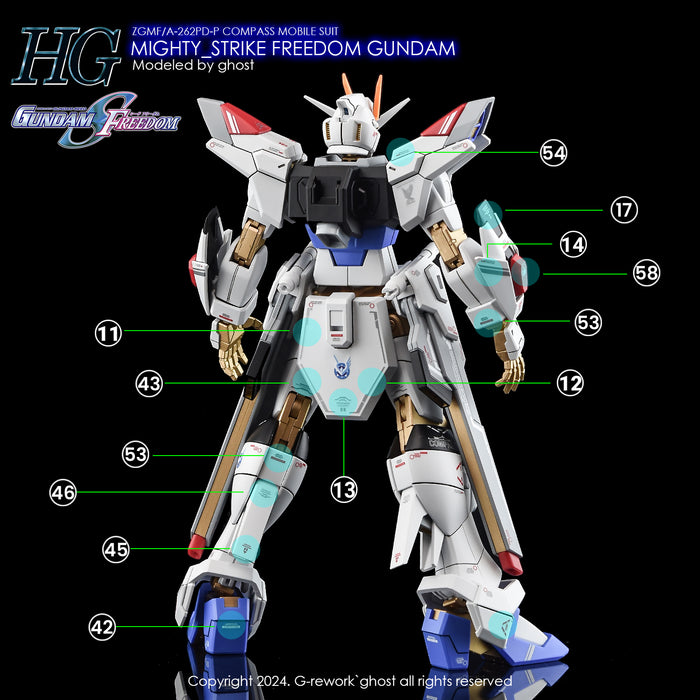 G-Rework Decal - HGCE ZGMF/A-262PD-P MIghty Strike Freedom Gundam Use