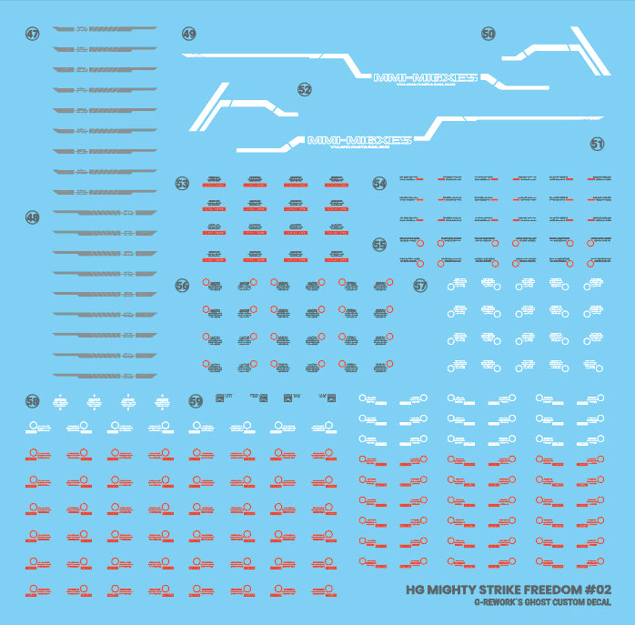 G-Rework Decal - HGCE ZGMF/A-262PD-P MIghty Strike Freedom Gundam Use