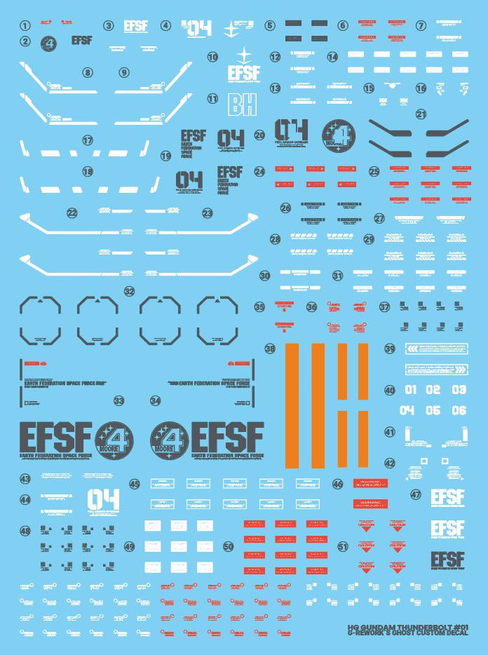 G-Rework Decal - HGTB FA-78 Full Armor Gundam (Thunderbolt Ver.) Use
