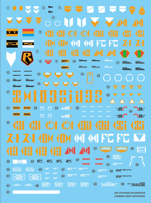 G-Rework Decal - HG VOTOMS ATM-09-DD Burglarydog + ATM-09-ST Scopedog EX Part Set 2 Use