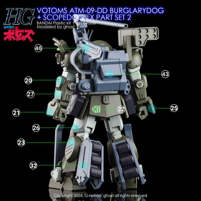 G-Rework Decal - HG VOTOMS ATM-09-DD Burglarydog + ATM-09-ST Scopedog EX Part Set 2 Use