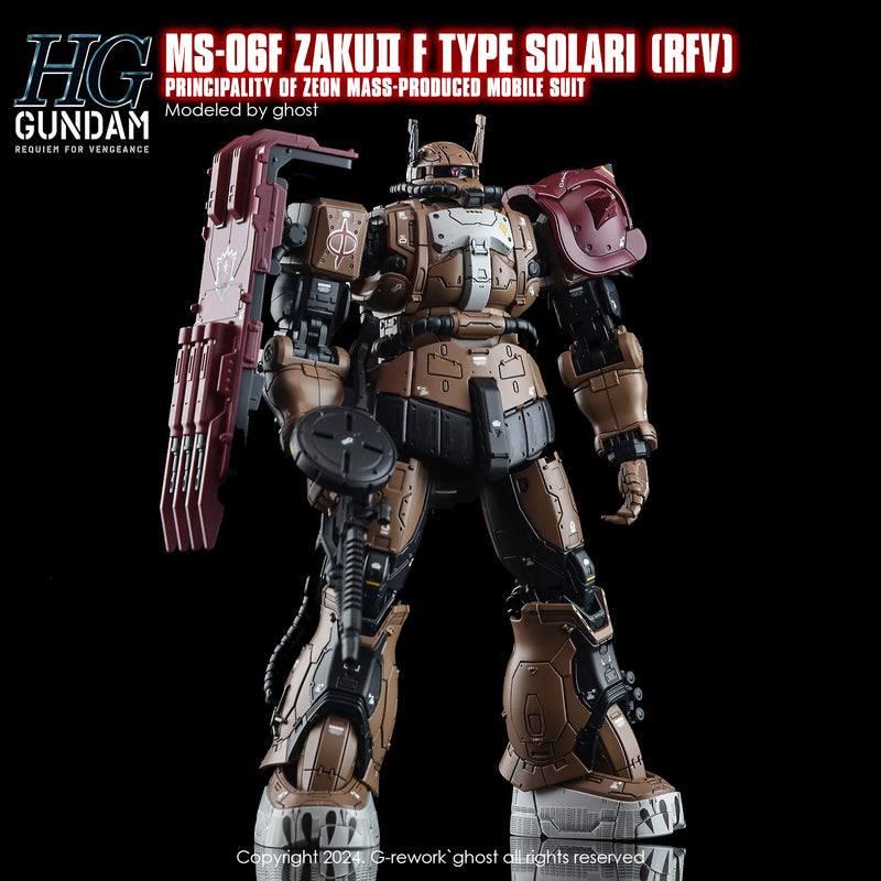 G-Rework Decal - HG MS-06F Zaku II F Type Solari [RFV] Use