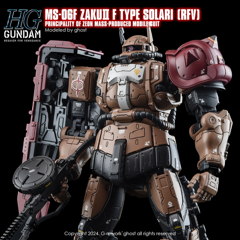 G-Rework Decal - HG MS-06F Zaku II F Type Solari [RFV] Use