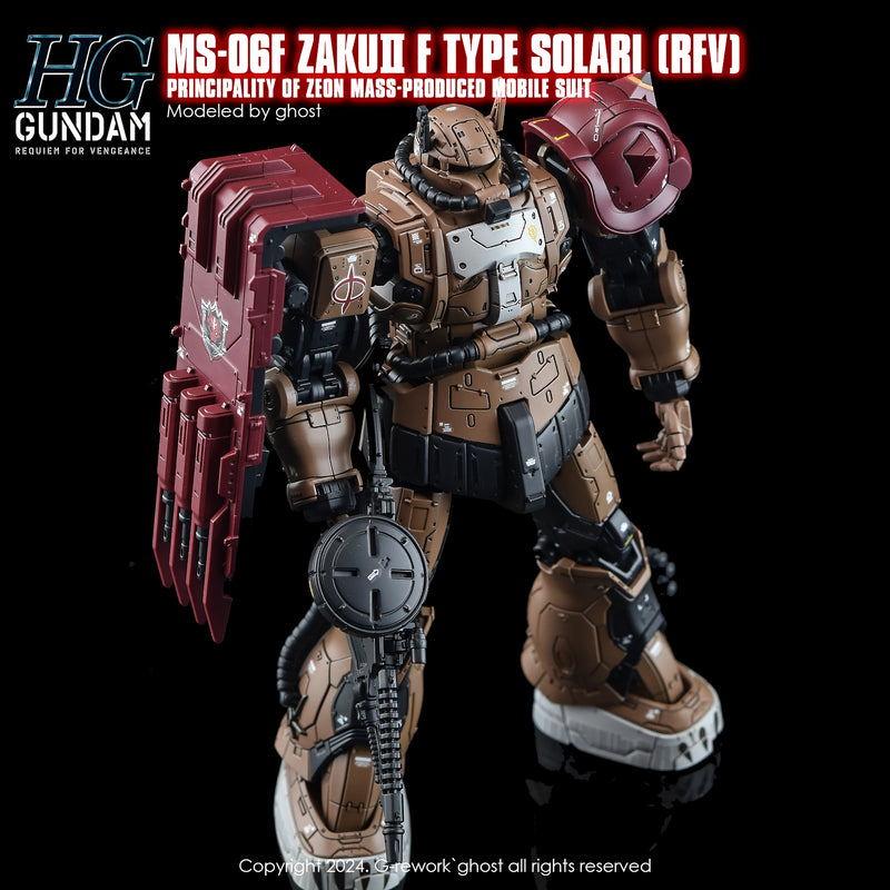 G-Rework Decal - HG MS-06F Zaku II F Type Solari [RFV] Use