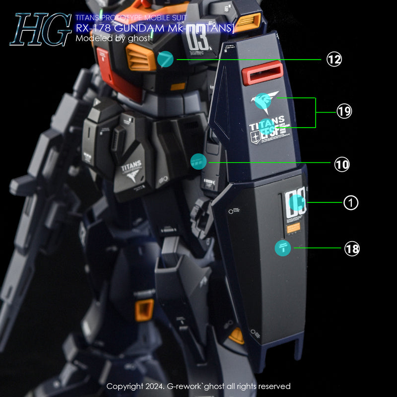 G-Rework Decal - HGUC RX-178 Gundam Mk-II Titans Revive Use