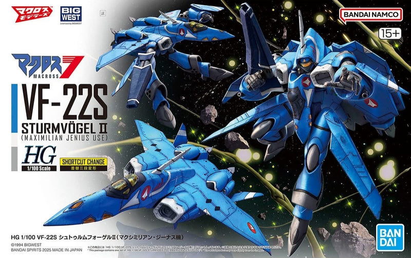 High Grade (HG) Macross 7 1/100 VF-22S STURMVOGEL II (Maximillian Jenius Use)