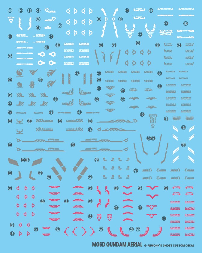 G-Rework Decal - MGSD XVX-017 Gundam Aerial Use