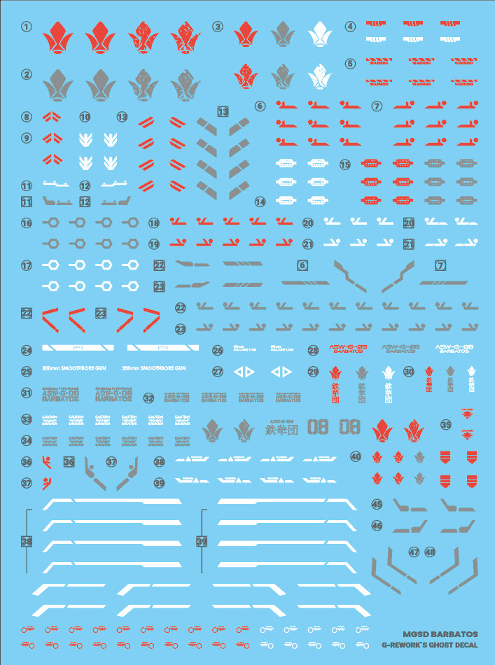 G-Rework Decal - MGSD ASW-G-08 Gundam Barbatos Use