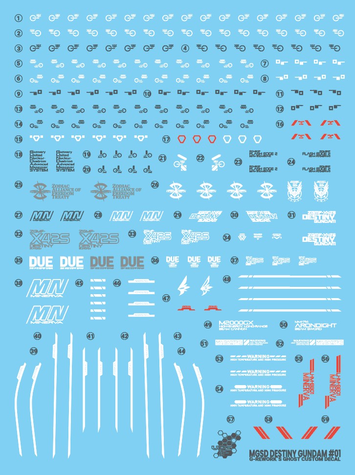 G-Rework Decal - MGSD ZGMF-X42S Destiny Gundam Use