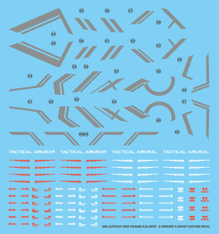 G-Rework Decal - MG MBF-P02KAI Gundam Astray Red Frame Kai Use