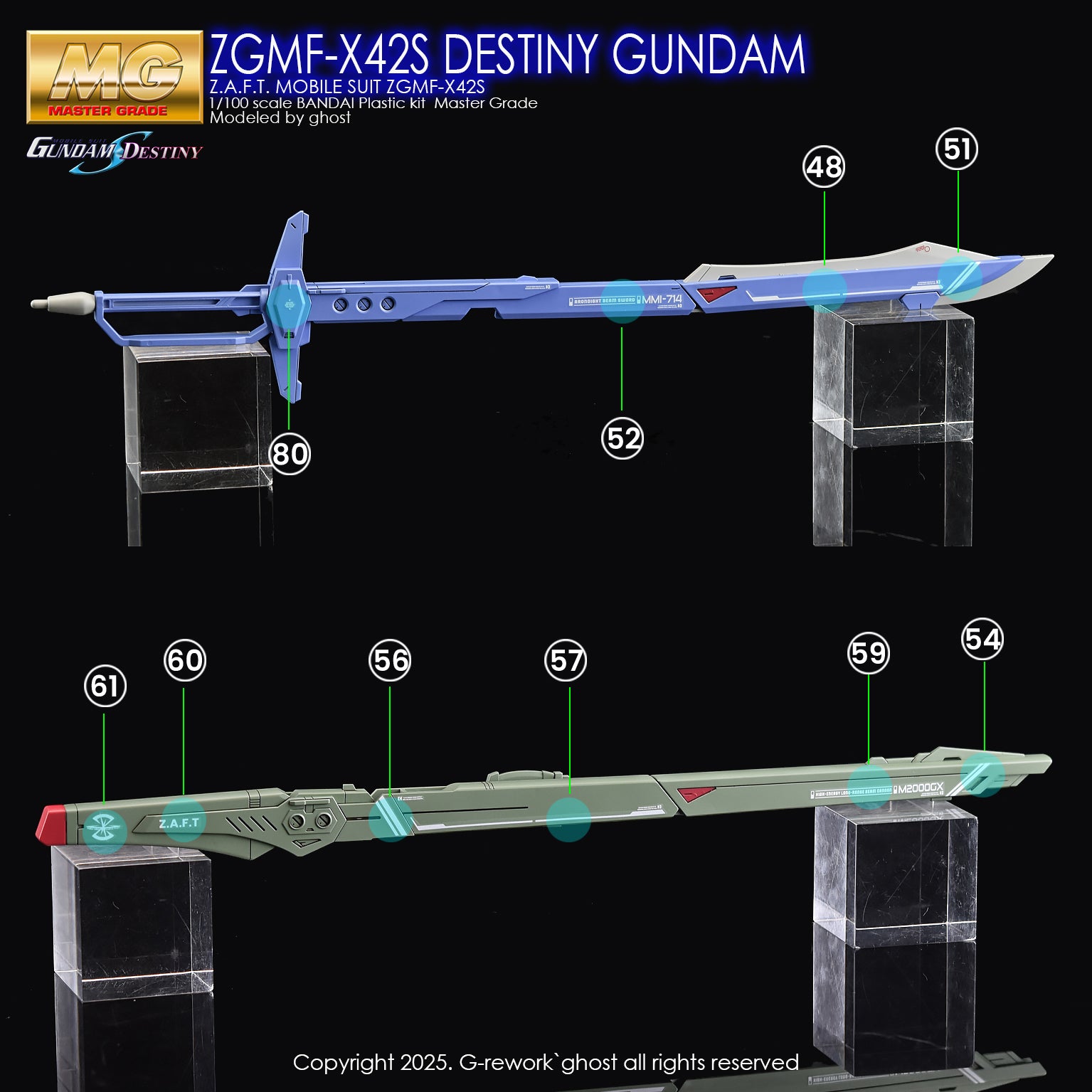 G-Rework Decal - MG ZGMF-X42S Destiny Gundam Use - Argama Hobby