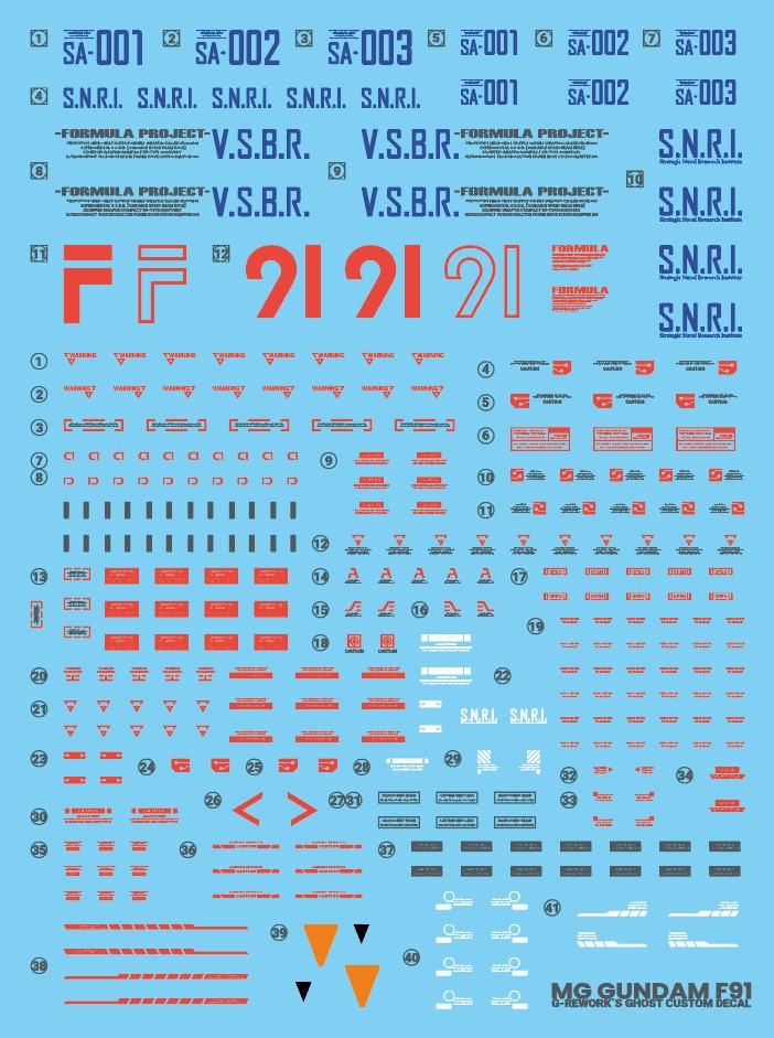G-Rework Decal - MG F91 Gundam F91 Use