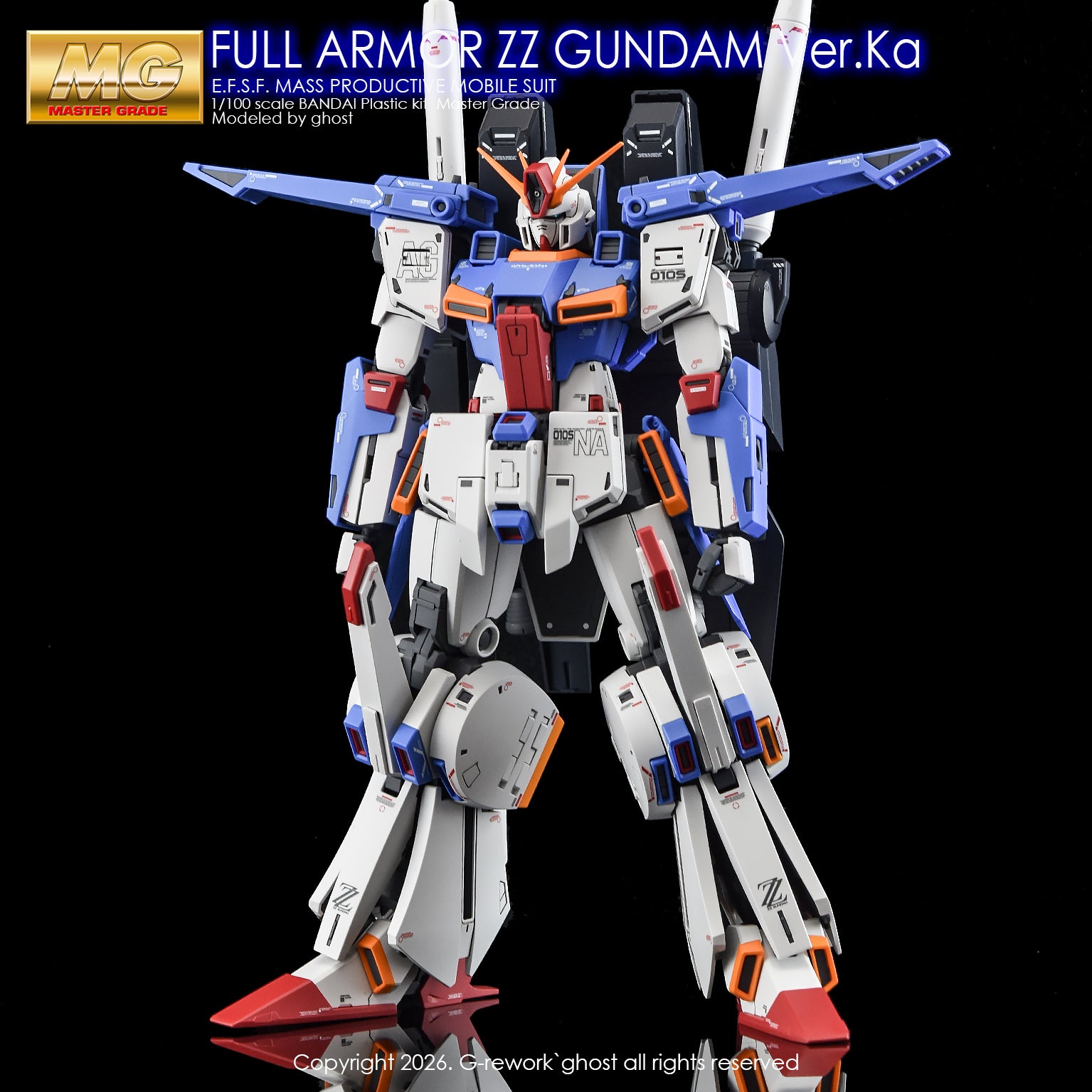 G-REWORK新作デカール MG フルアーマーZZガンダム ver.ka. G-Rework Decal - MG FA-010S Full Armor ZZ Gundam Ver.Ka Use